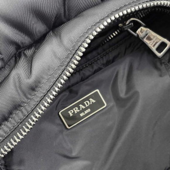 Prada Bomber Shoulder Bag nylon leather Nero Black - Picture 7 of 8